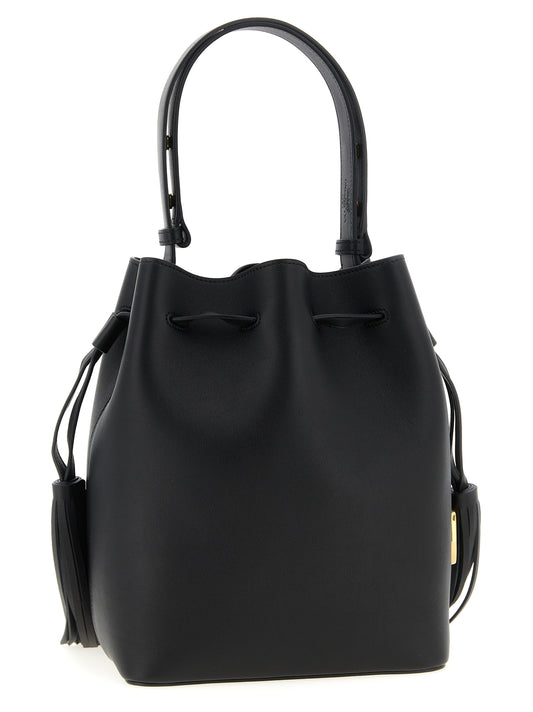 Black Calfskin Shoulder Bag