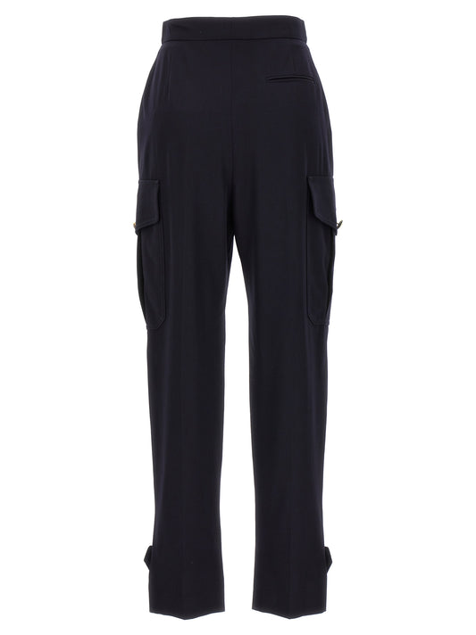 Blue Wool Cargo Pants