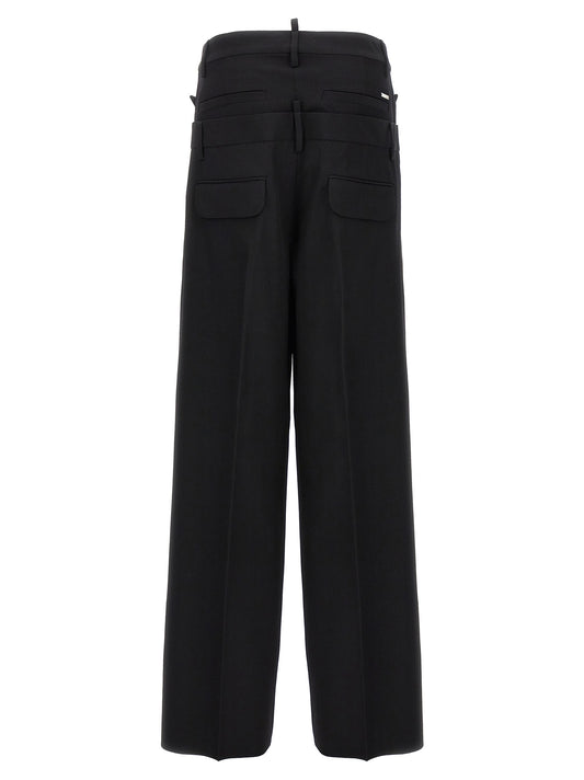 Black Virgin Wool Dress Pants