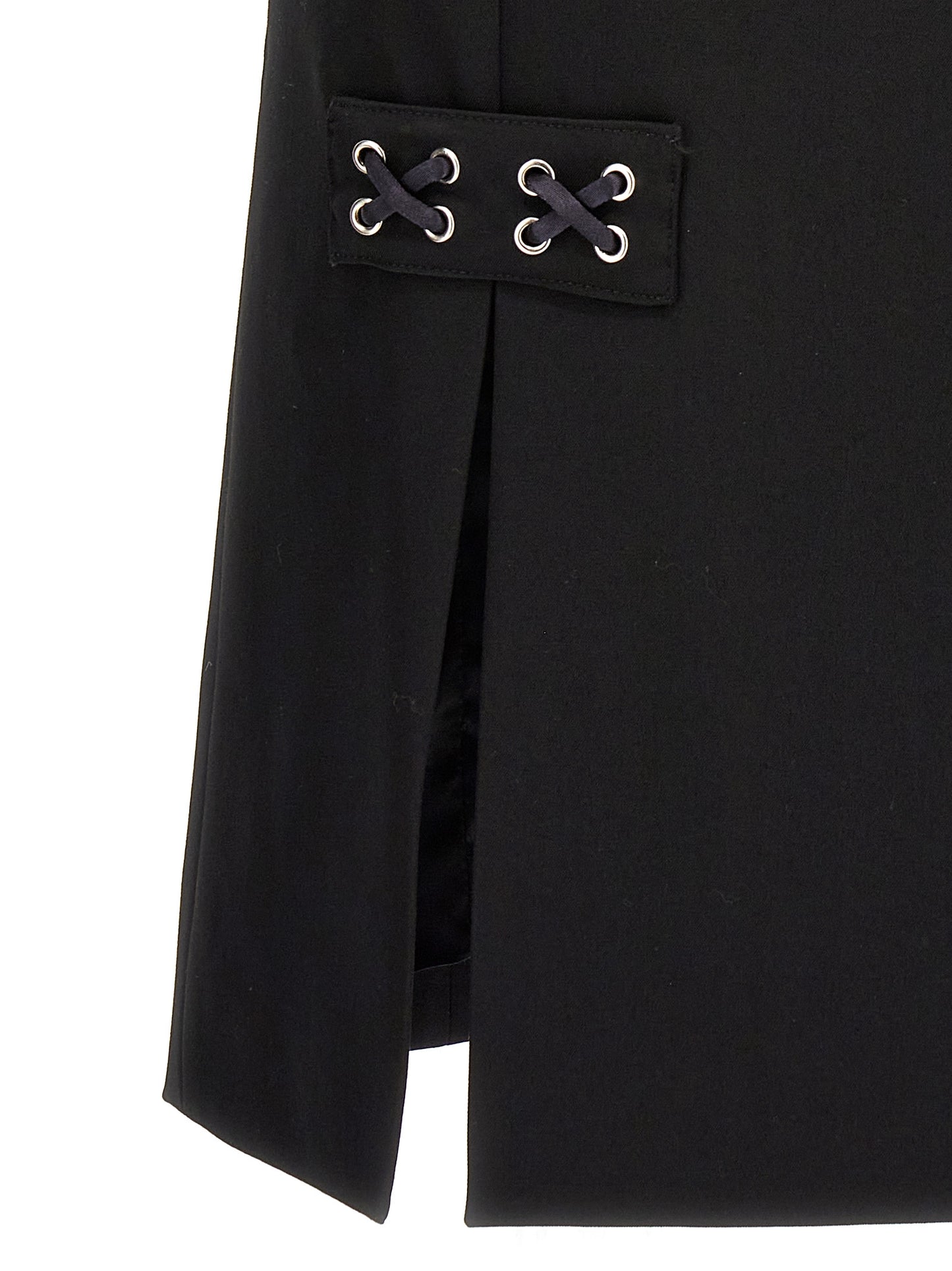 Black Wool Midi Skirt