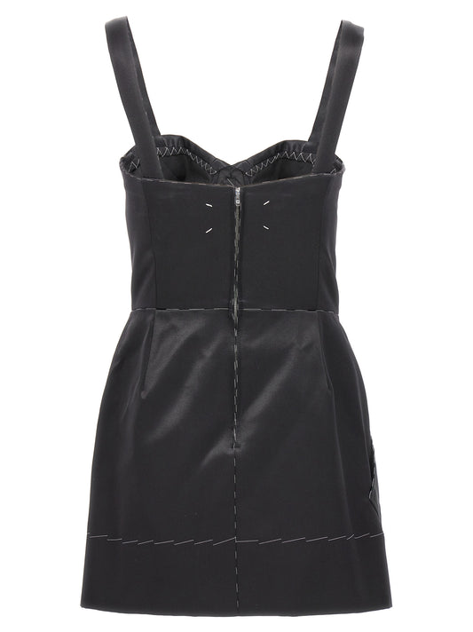 Black Acetate Short Dress