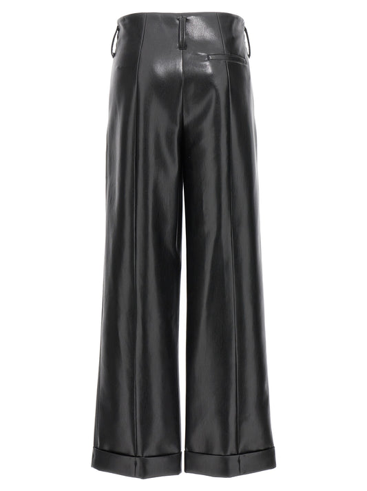 Black Polyester Casual Pants