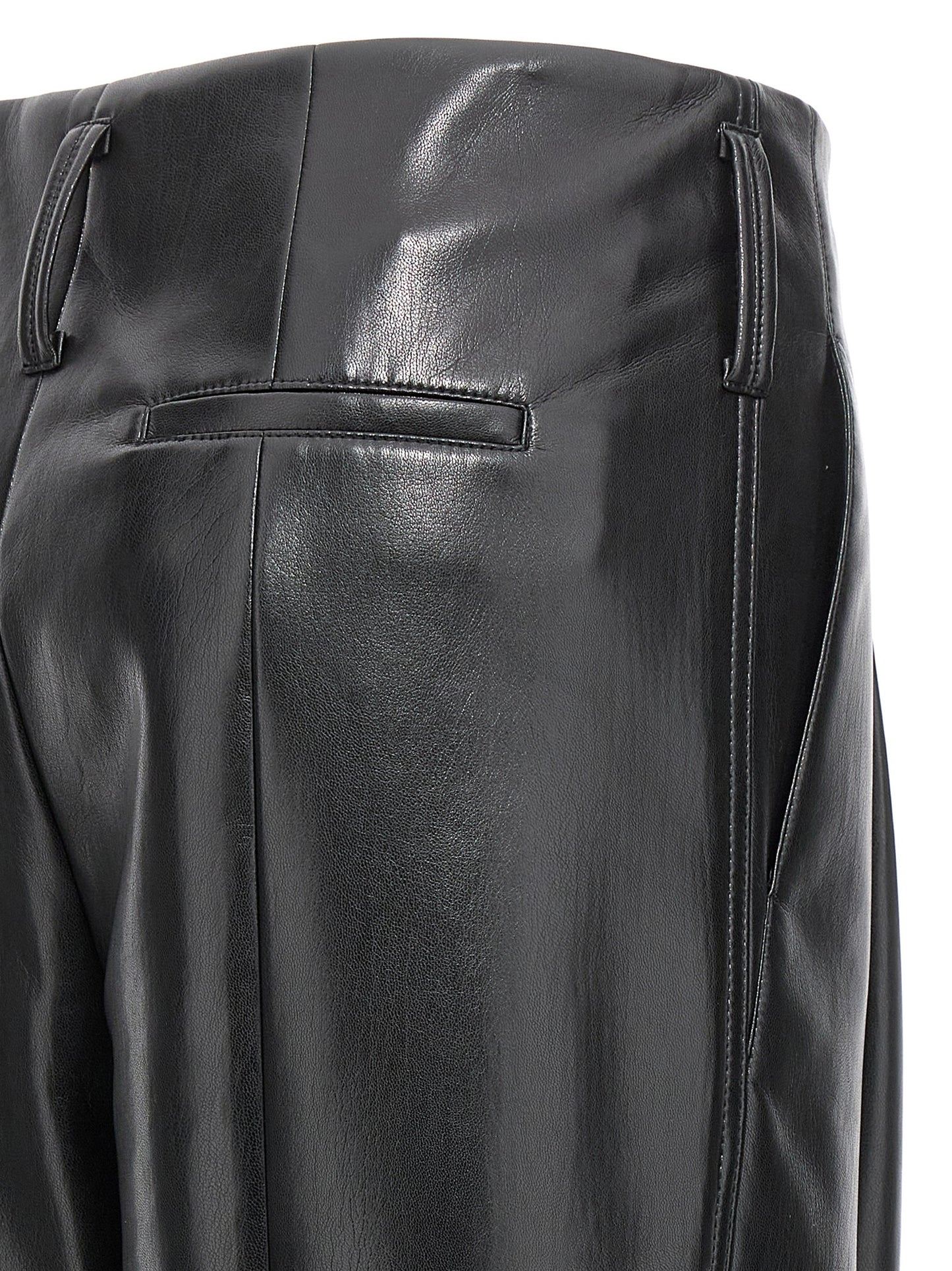 Black Polyester Casual Pants