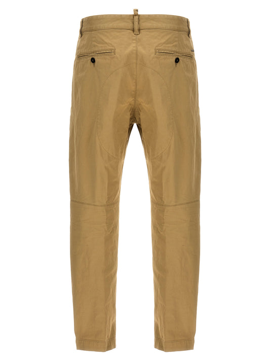 Beige Cotton Chino Pants