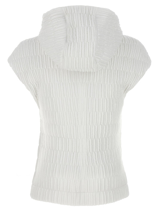 White Polyamide Sleeveless Jacket