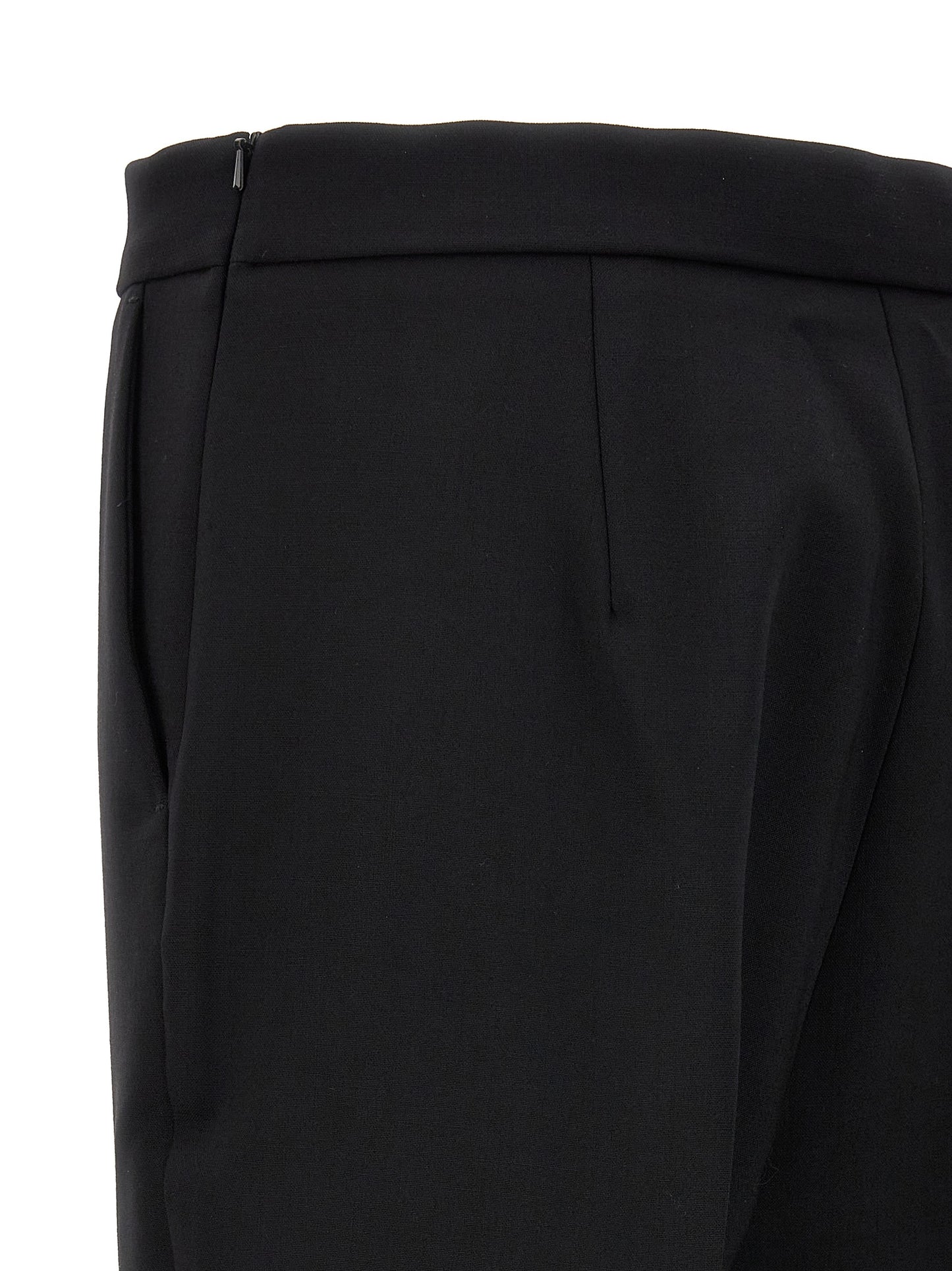 Black Virgin Wool Cropped Pants