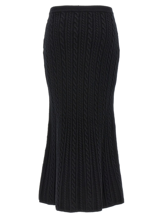 Black Wool Mini Skirt