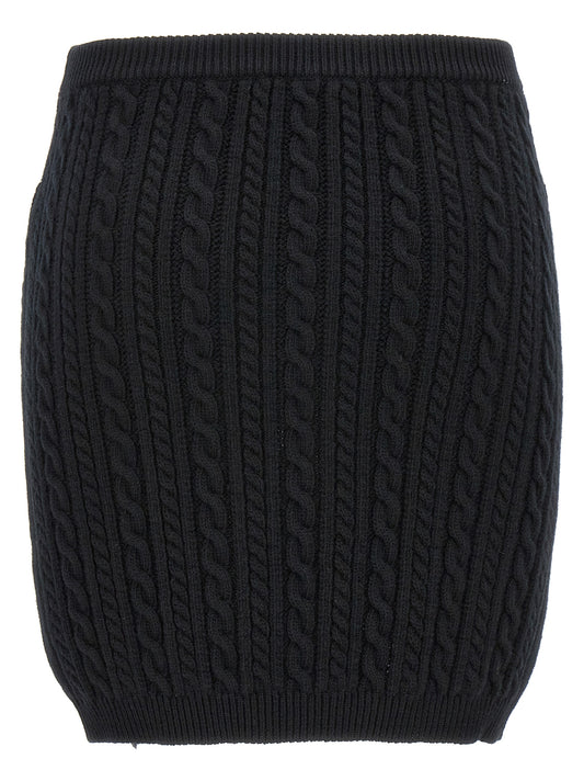 Black Wool Long Skirt