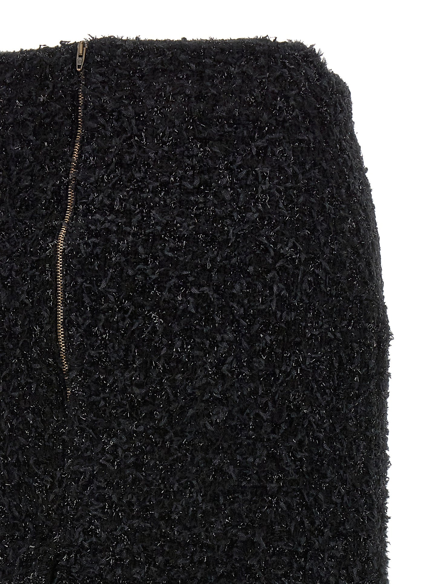 Black Cotton Midi Skirt