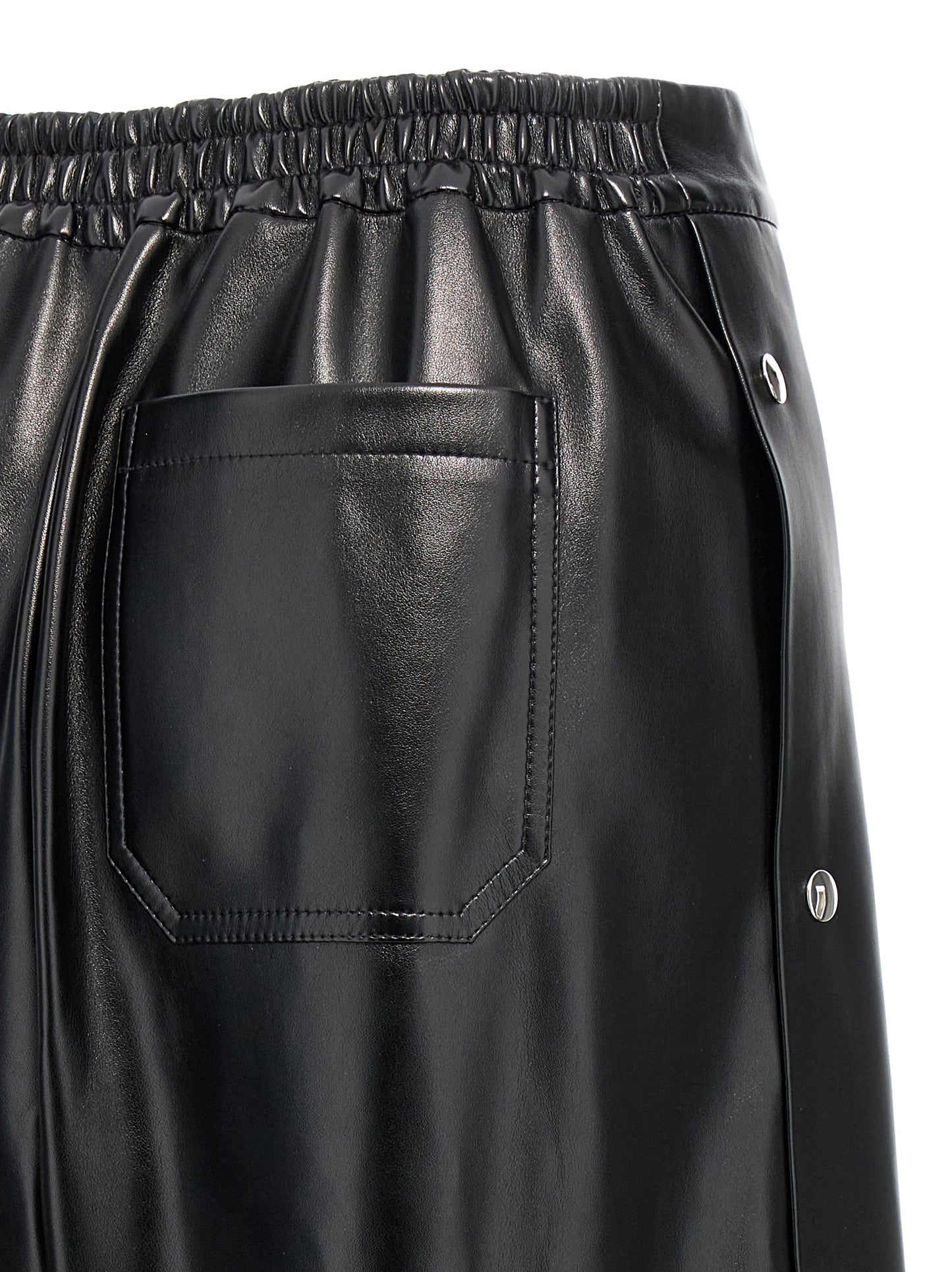 Black Polyester Casual Pants