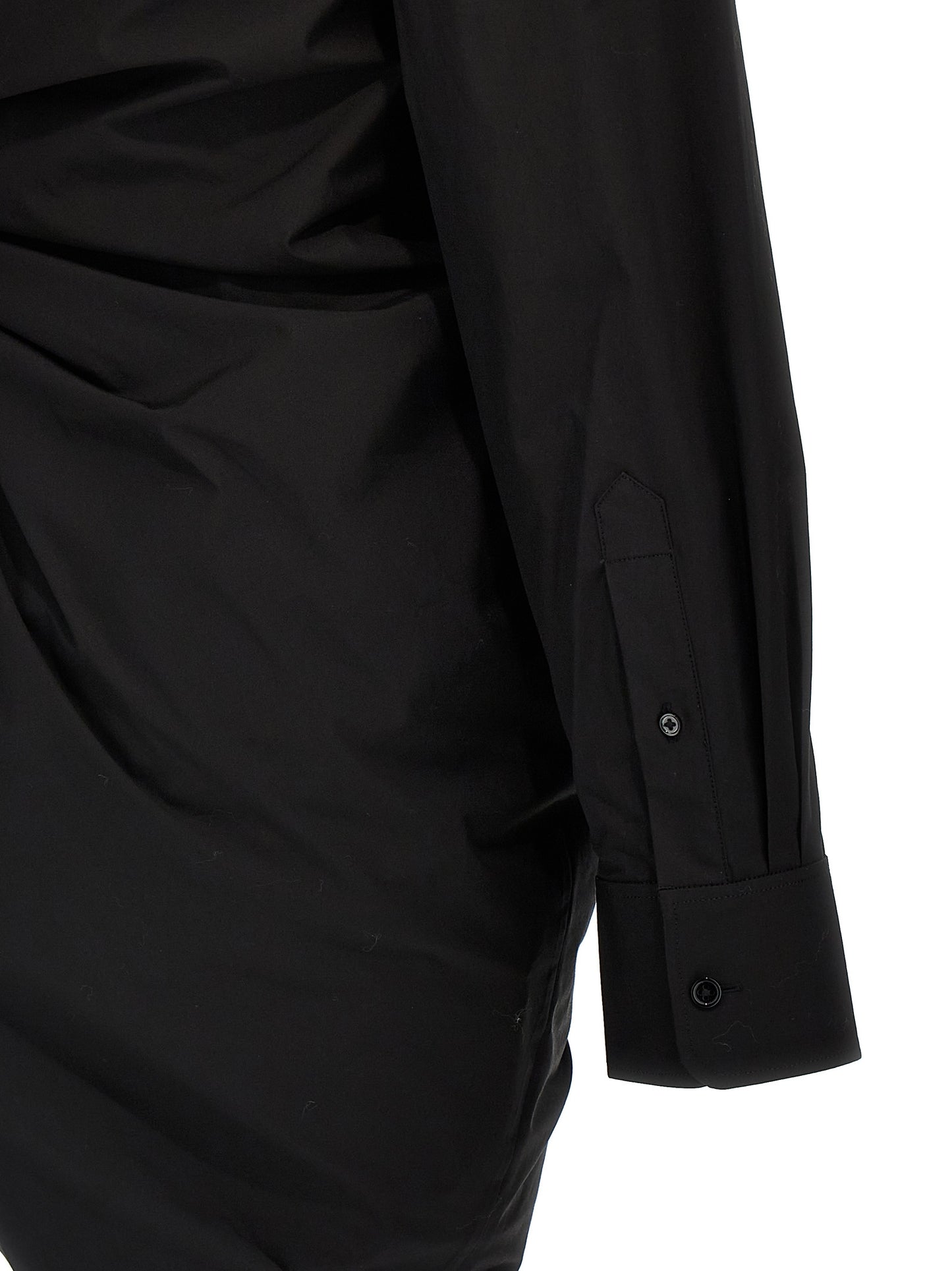 Black Cotton Short Dress