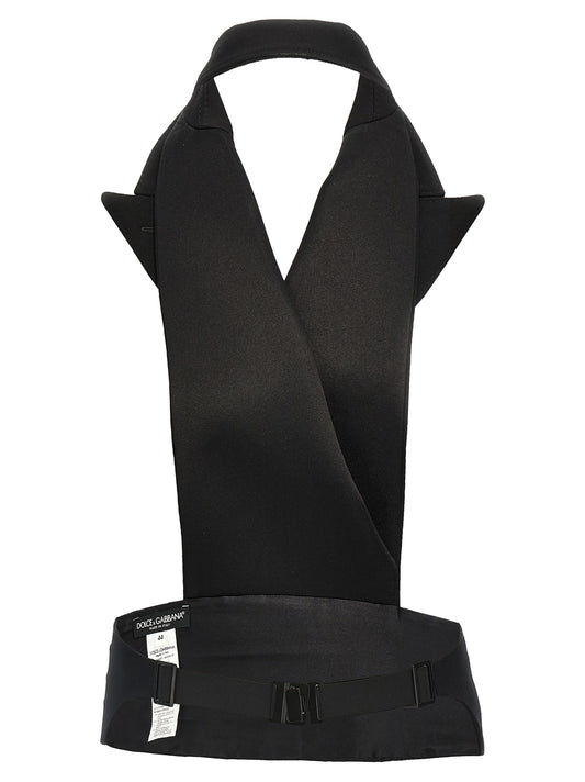 Black Silk Sleeveless Jacket
