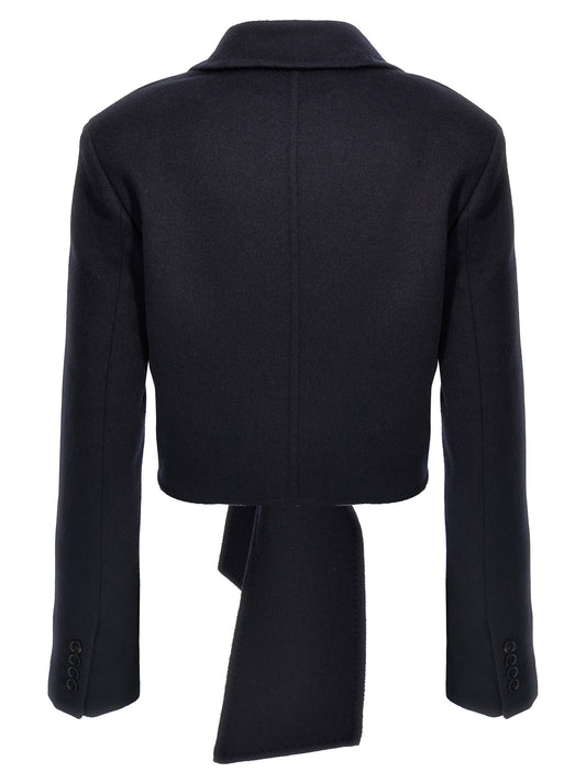 Blue Wool Full-Length Jacket