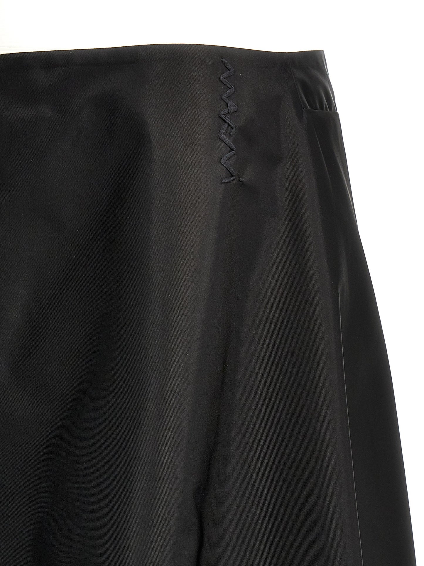 Black Polyamide Midi Skirt