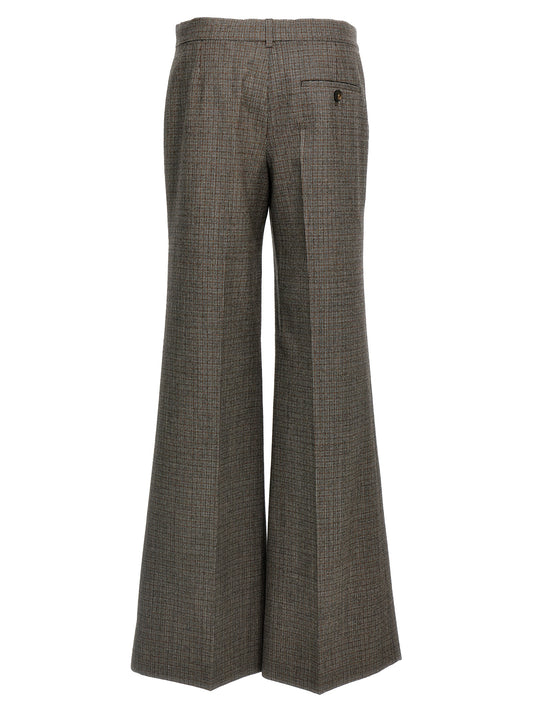 Gray Wool Flared Pants