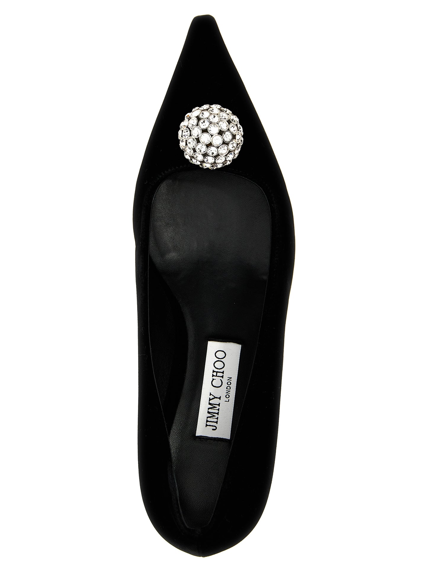 Black Textile Mid Heel Pumps