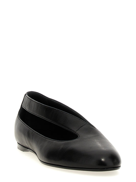 Black Lamb Leather Ballet Flats