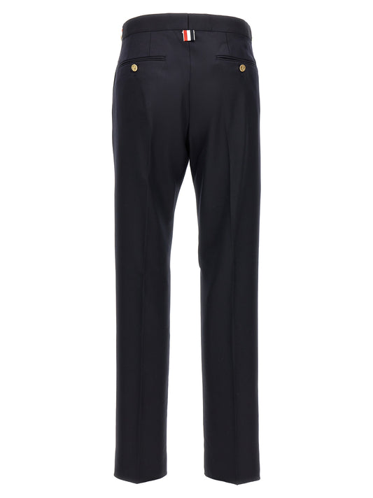 Blue Wool Casual Pants