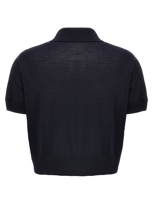 Blue Wool Shortsleeve Shirt