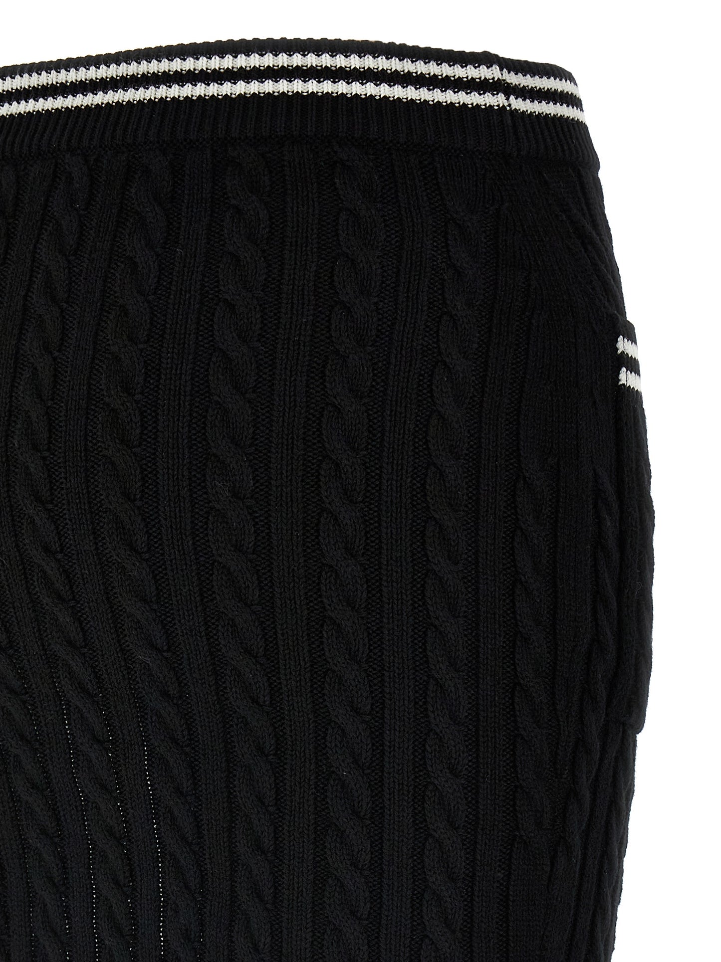 Bicolor Cotton Long Skirt