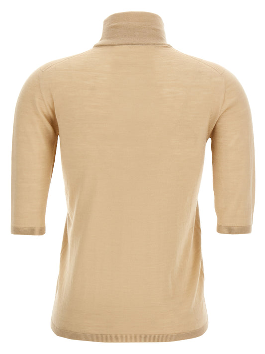 Beige Virgin Wool Cardigan