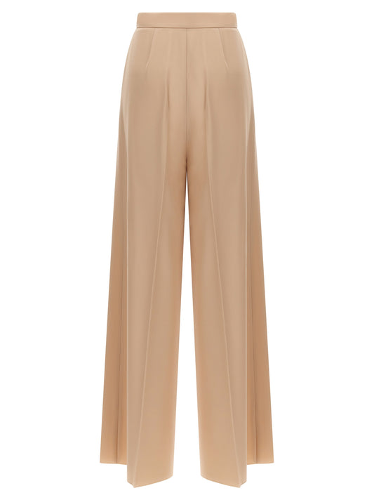 Beige Virgin Wool Casual Pants