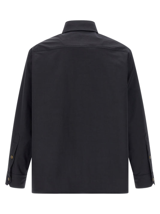Blue Polyester Full-Length Jacket