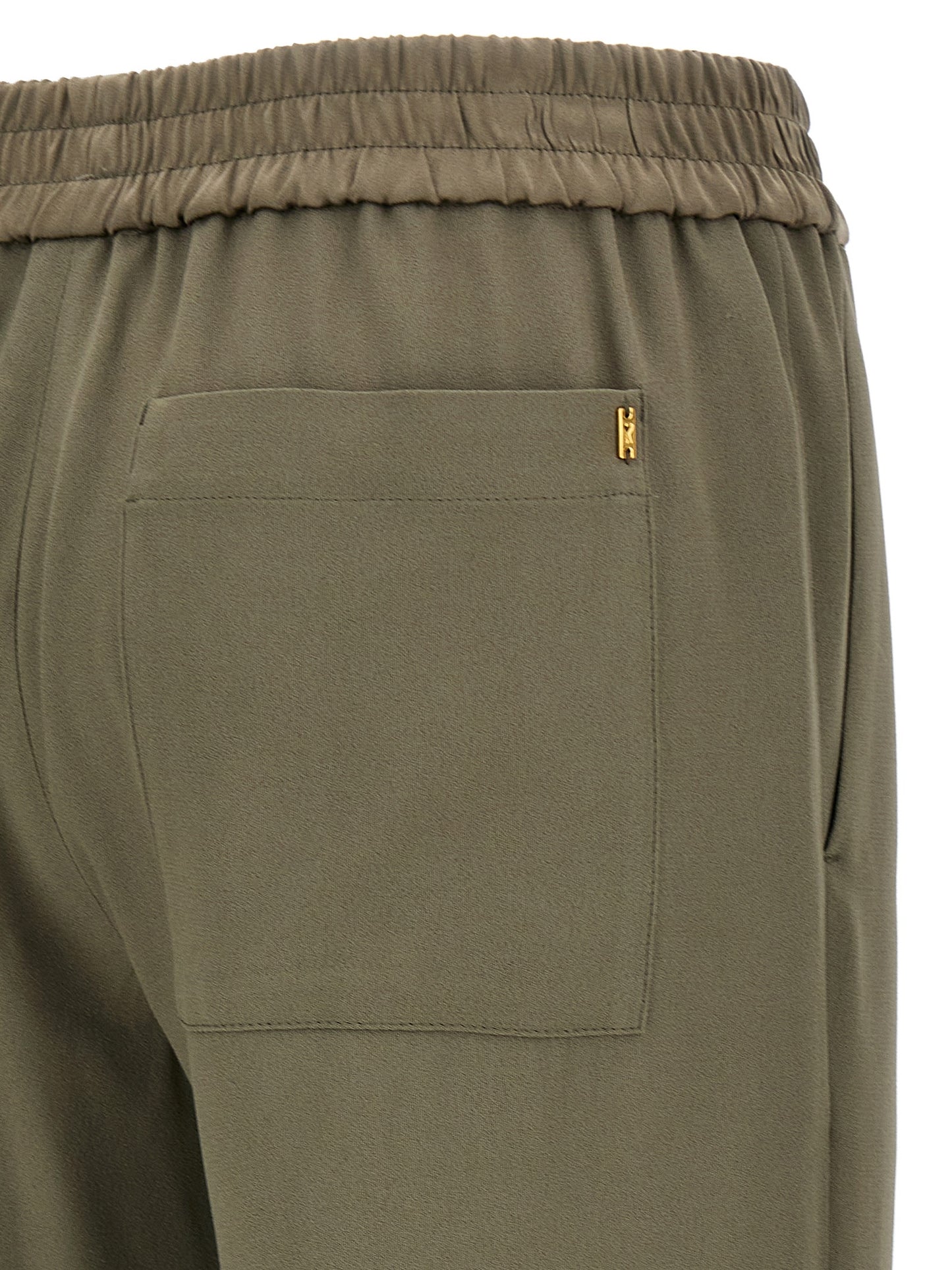 Beige Acetate Casual Pants