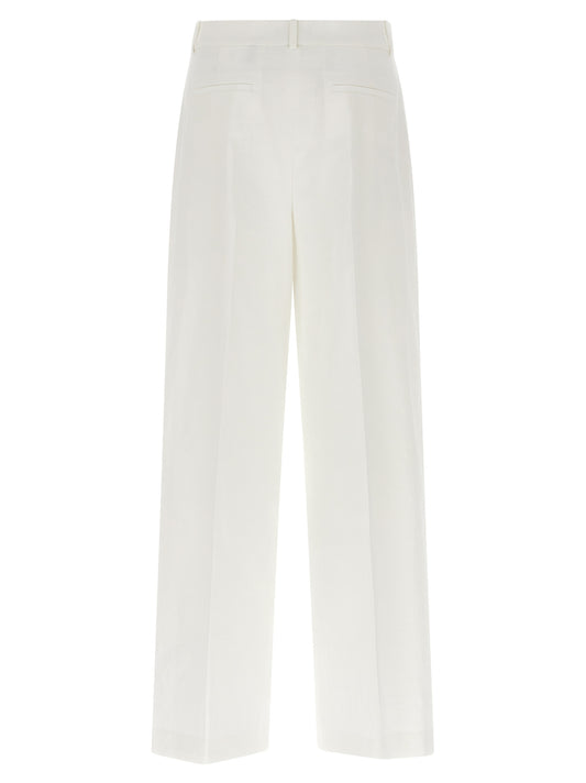 White Linen Casual Pants