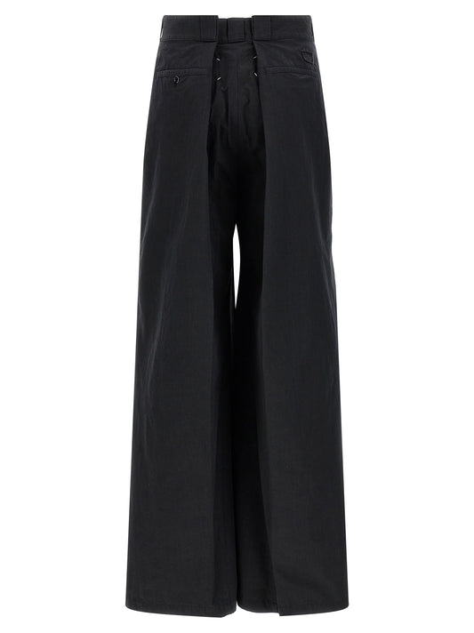 Black Cotton Casual Pants