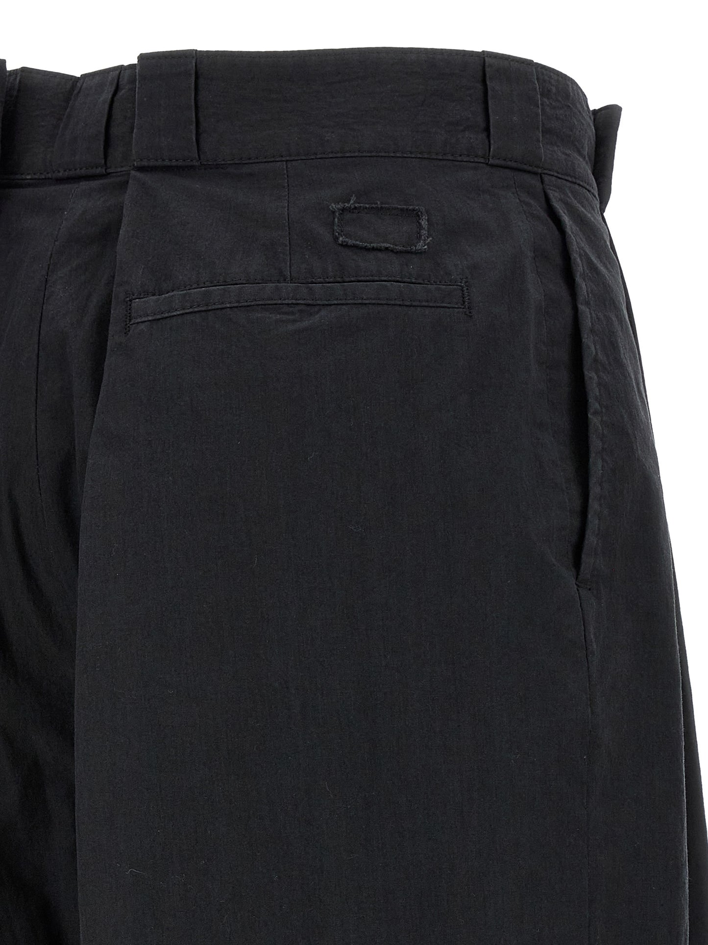 Black Cotton Casual Pants