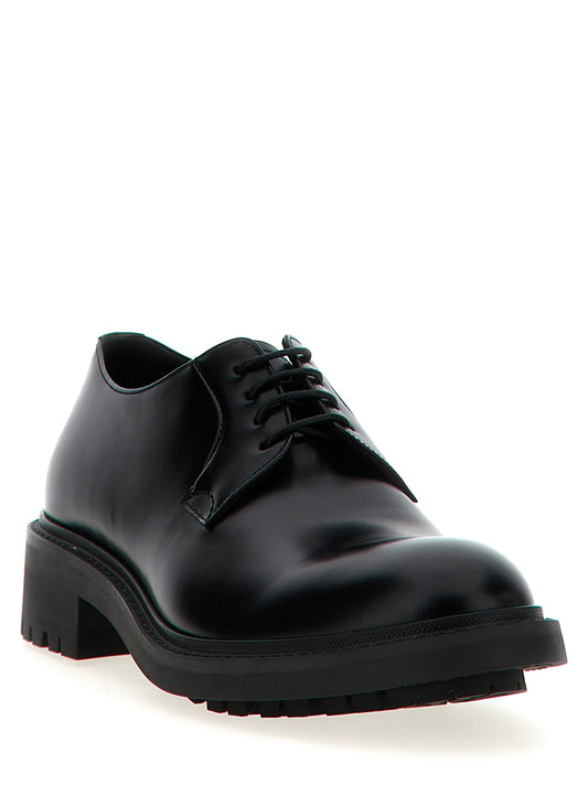 Black Lamb Leather Oxfords And Derbies
