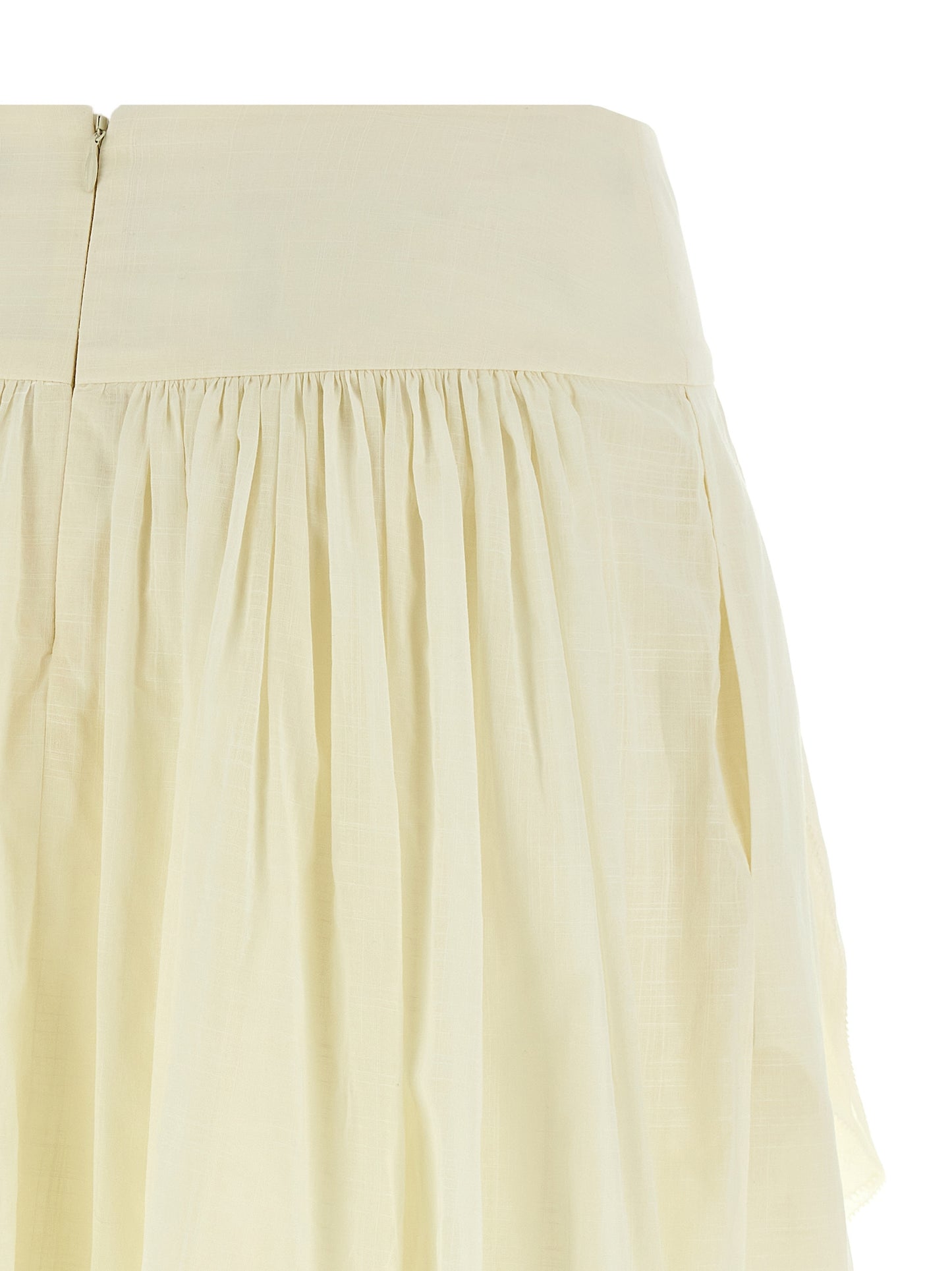 White Cotton Mini Skirt