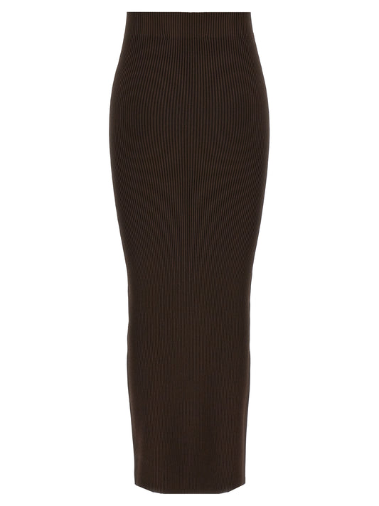 Brown Viscose Mini Skirt