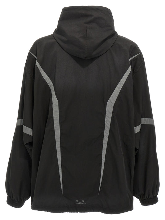 Black Polyester Shell Jacket