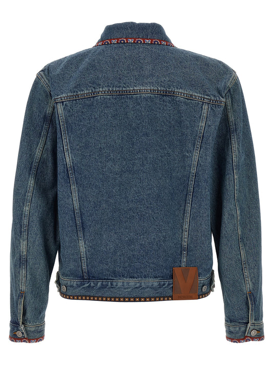 Blue Polyamide Denim Jacket