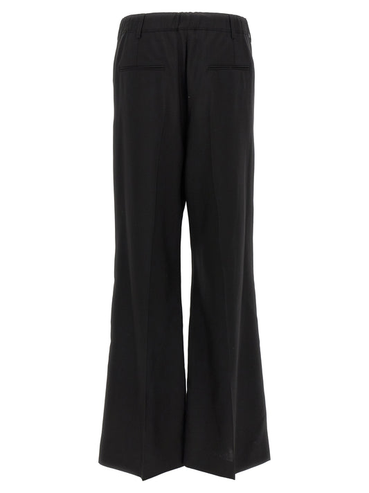 Black Virgin Wool Casual Pants
