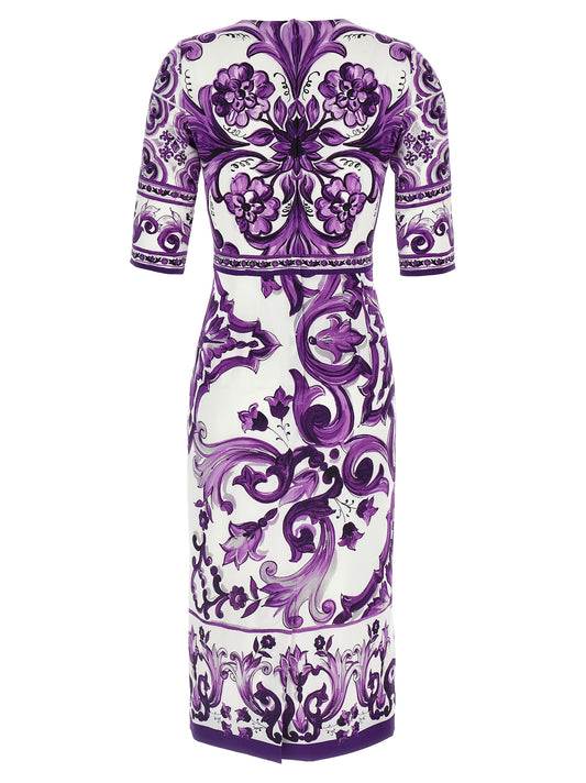 Purple Silk Midi Dress