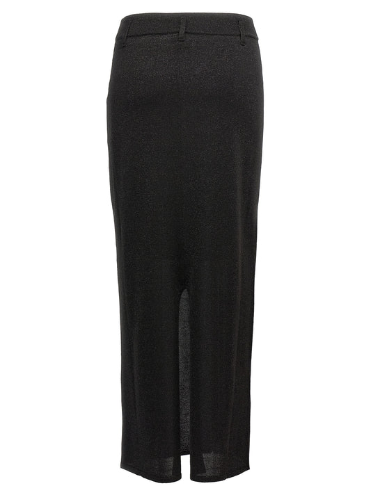 Black Polyester Mini Skirt