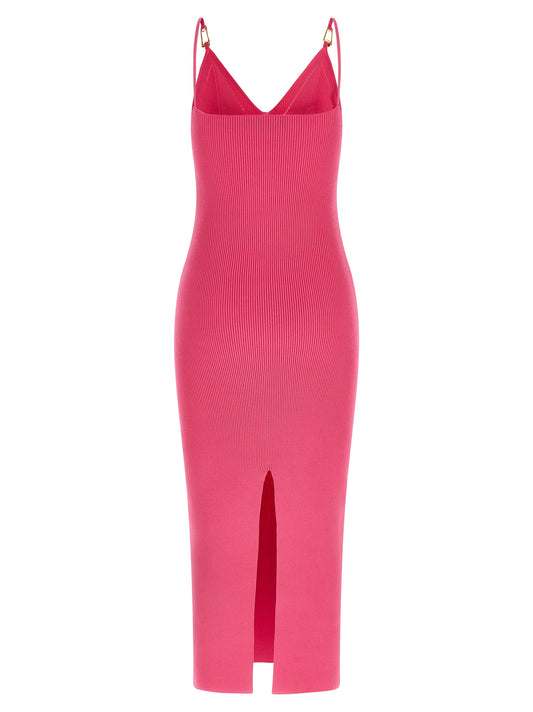 Fuchsia Viscose Midi Dress