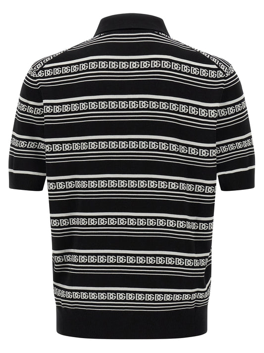 Bicolor Silk Polo Shirt
