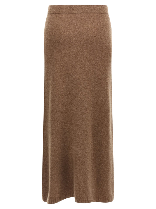 Gray Cashmere Midi Skirt