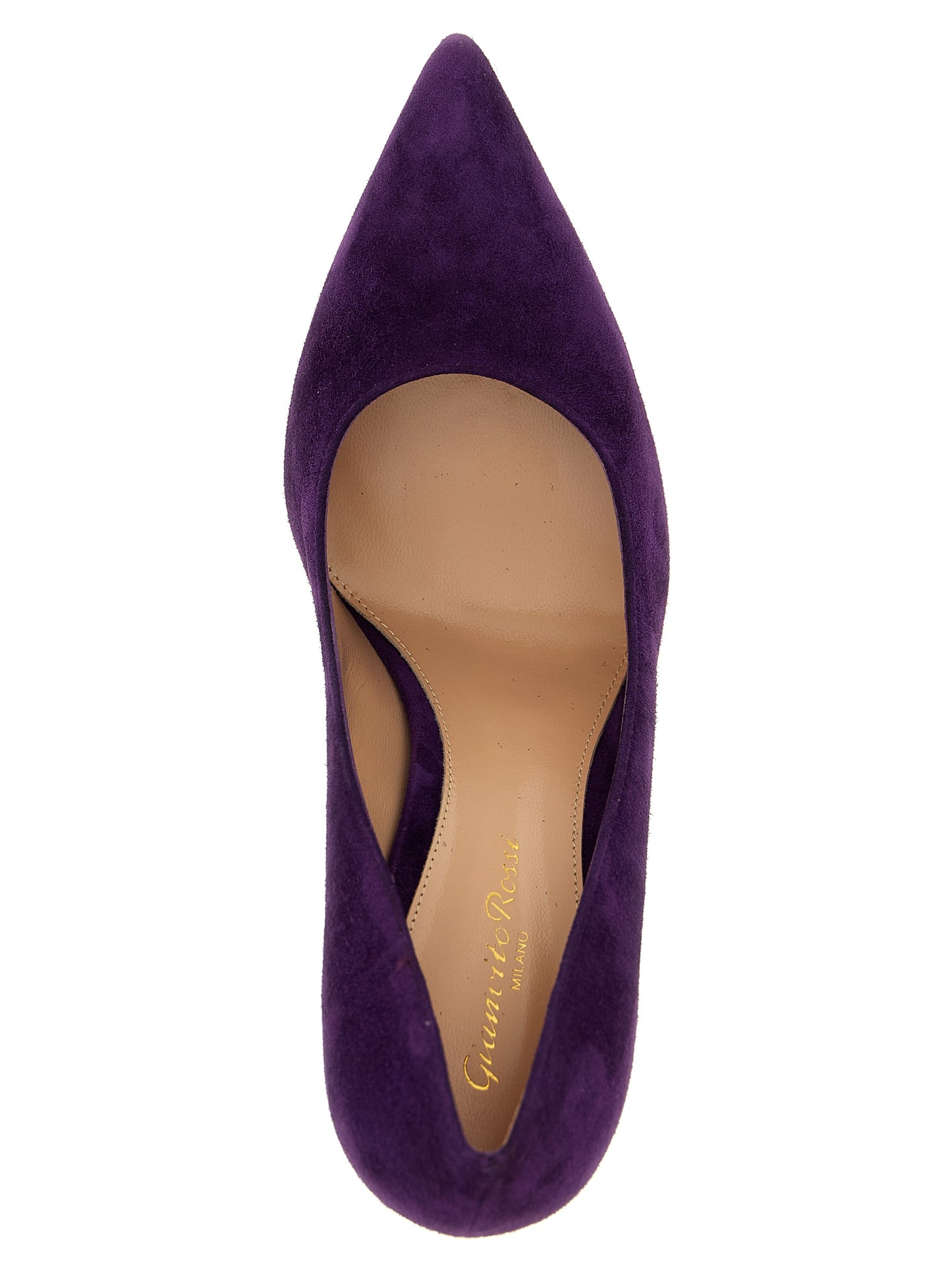 Purple Suede Leather High Heel Pumps