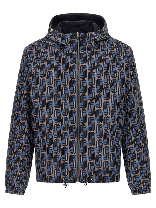 Blue Polyester Shell Jacket