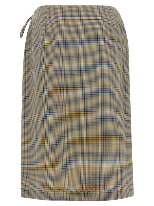 Gray Polyester Midi Skirt
