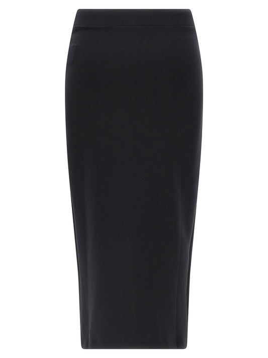 Black Polyamide Midi Skirt