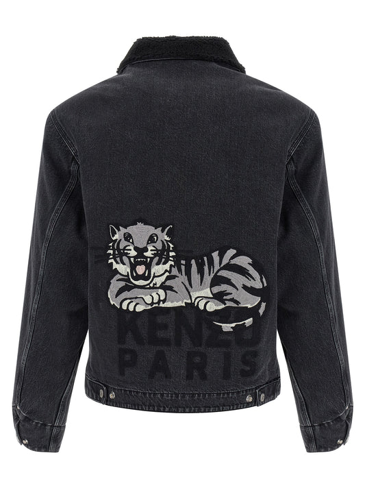 Black Cotton Denim Jacket