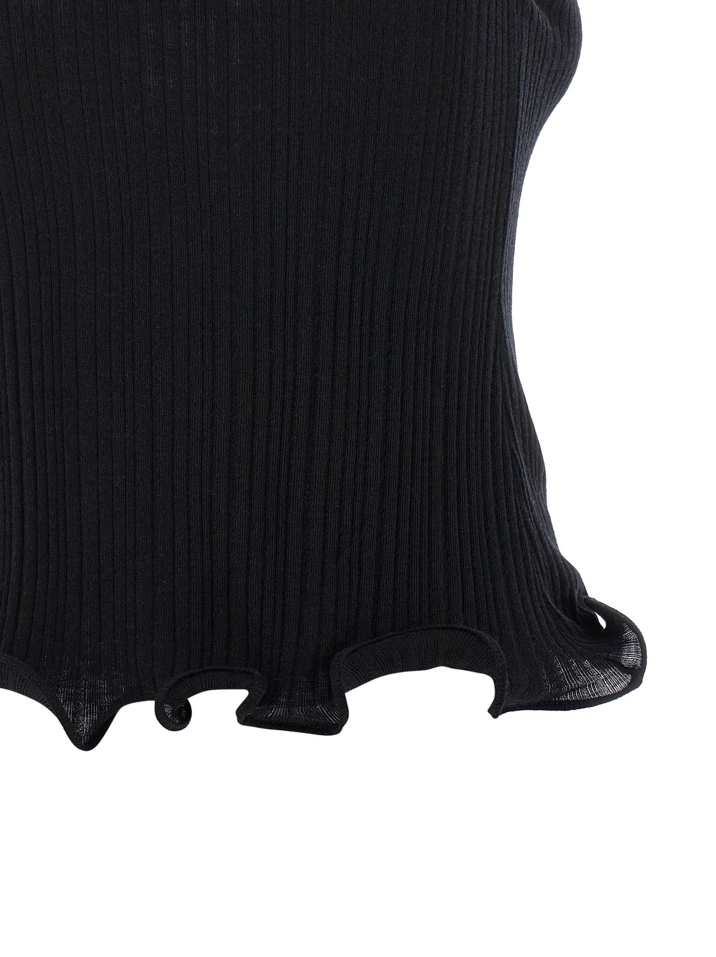 Black Polyester Sleeveles T-Shirt
