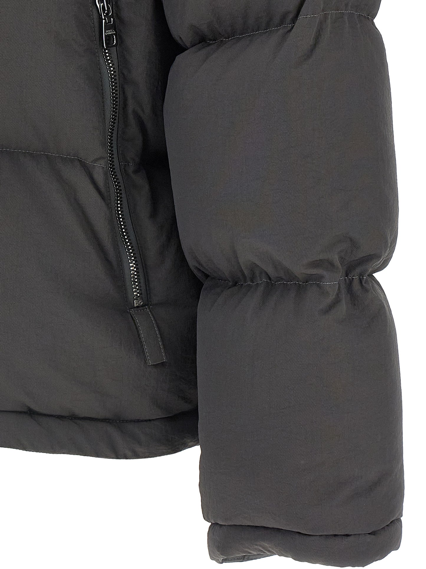 Gray Polyamide Full-Length Jacket