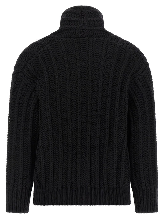 Black Virgin Wool Cardigan